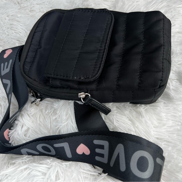 CYNTHIA ROWLEY Handbags - CYNTHIA‎ ROWLEY Black Nylon Zelda Crossbody With Love Strap